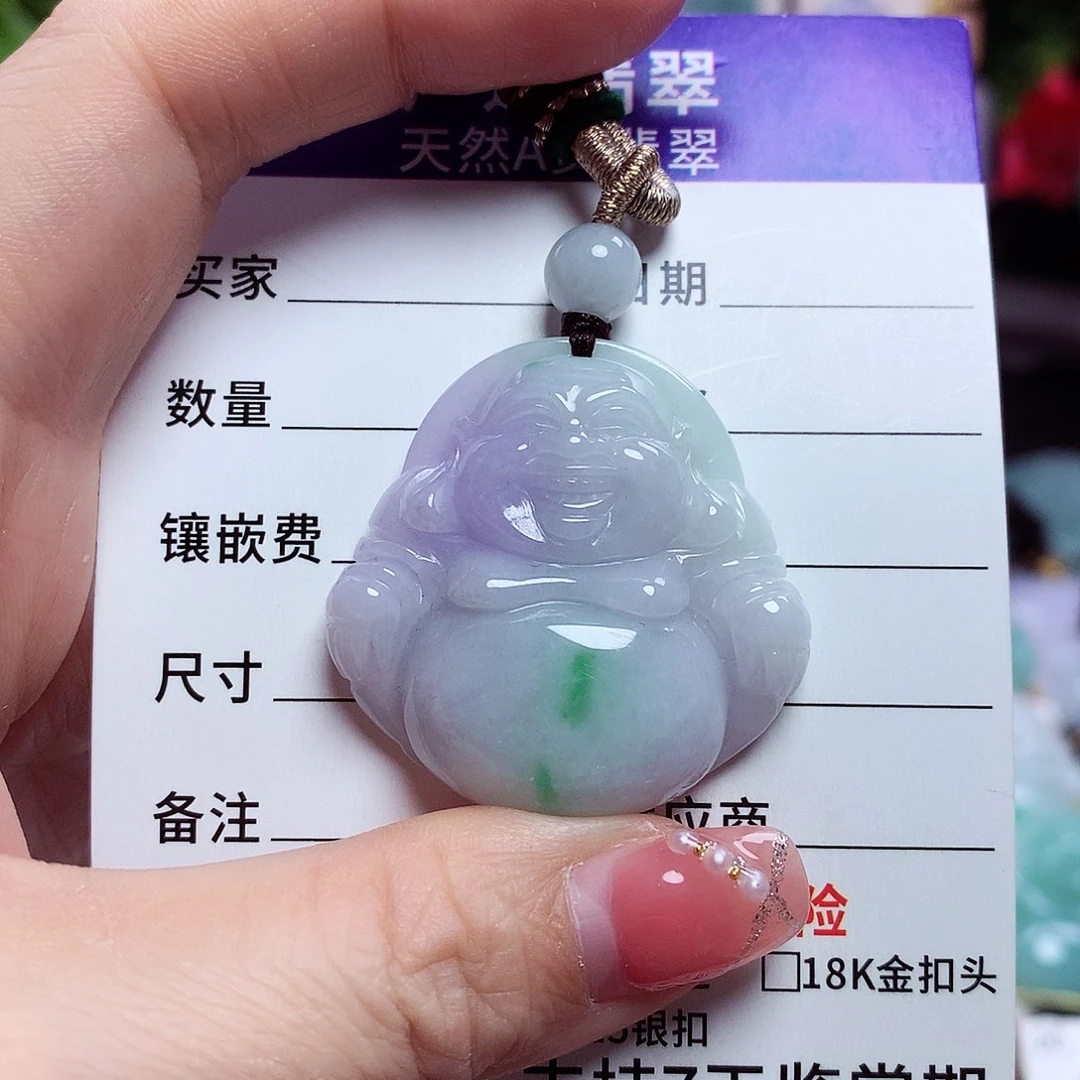 翡翠未镶嵌颈饰佛公23