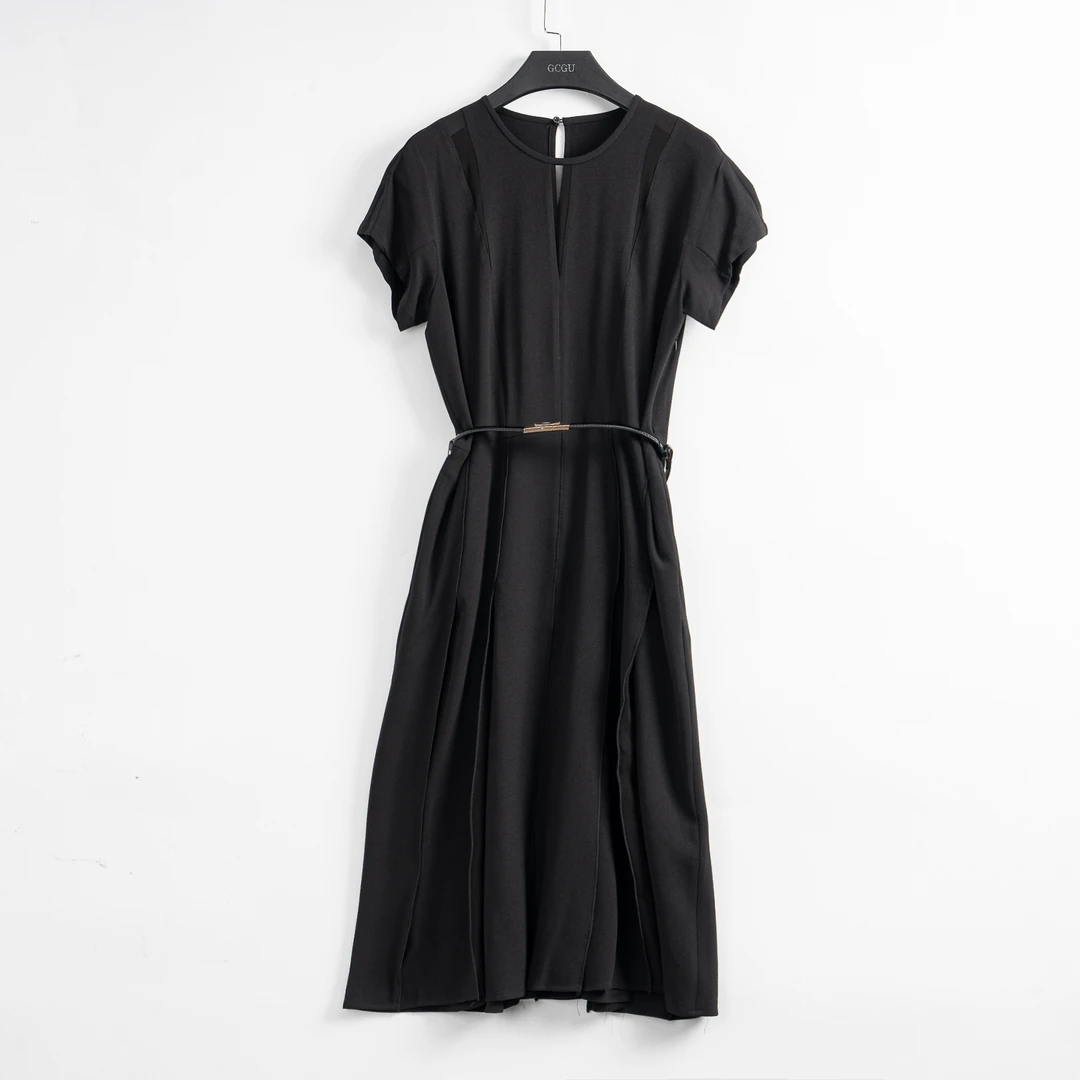 黑色高级感轻熟风连衣裙-21124