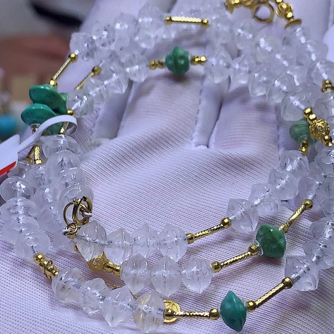 绿松石18K金镶嵌万能链