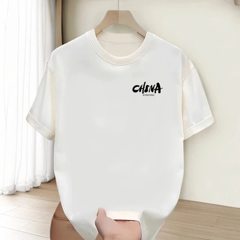 仓石一树夏季新款简约短袖T恤男宽松休闲时尚半袖情侣圆领上衣