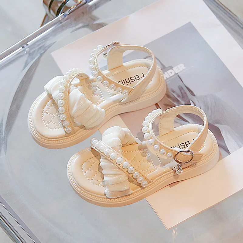 女童凉鞋2025夏季新款儿童软底公主鞋中大童女孩子甜美露趾沙滩鞋