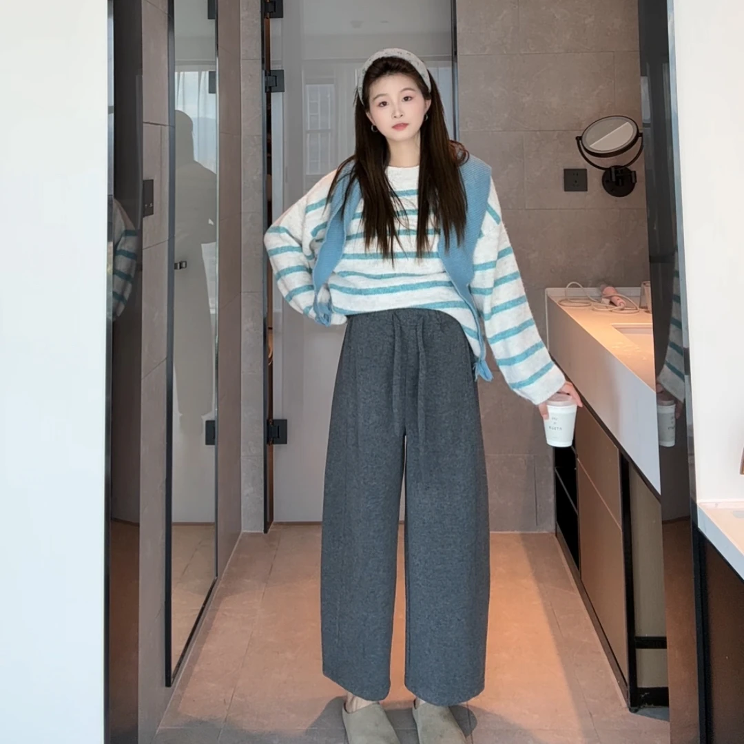气球奶奶裤~孕妇2025年秋冬加绒阔腿裤子时尚显瘦休闲韩版奶奶裤