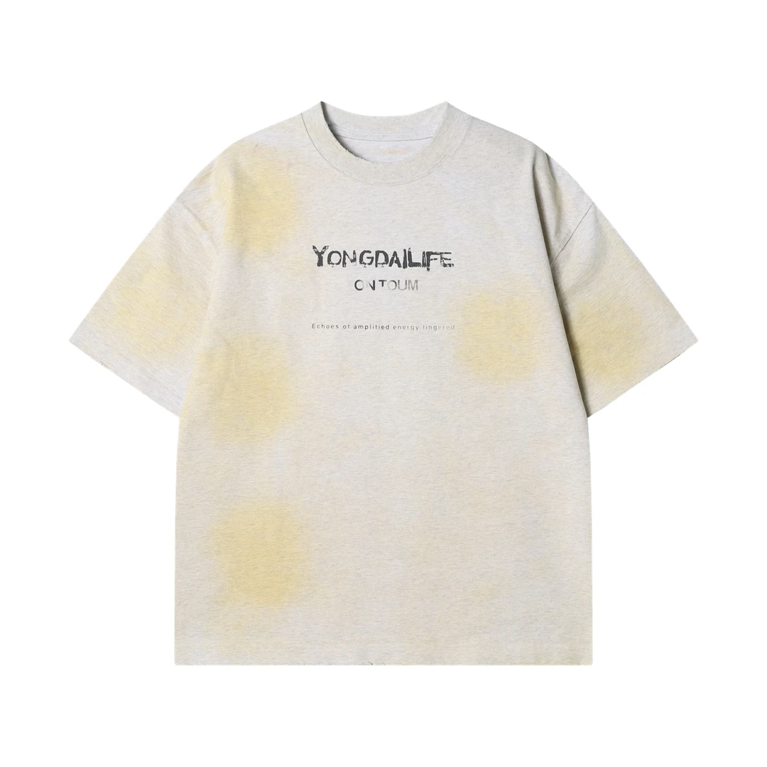 夏季高级感新款韩版撞色印花字母圆领短袖T恤时尚休闲宽松上衣