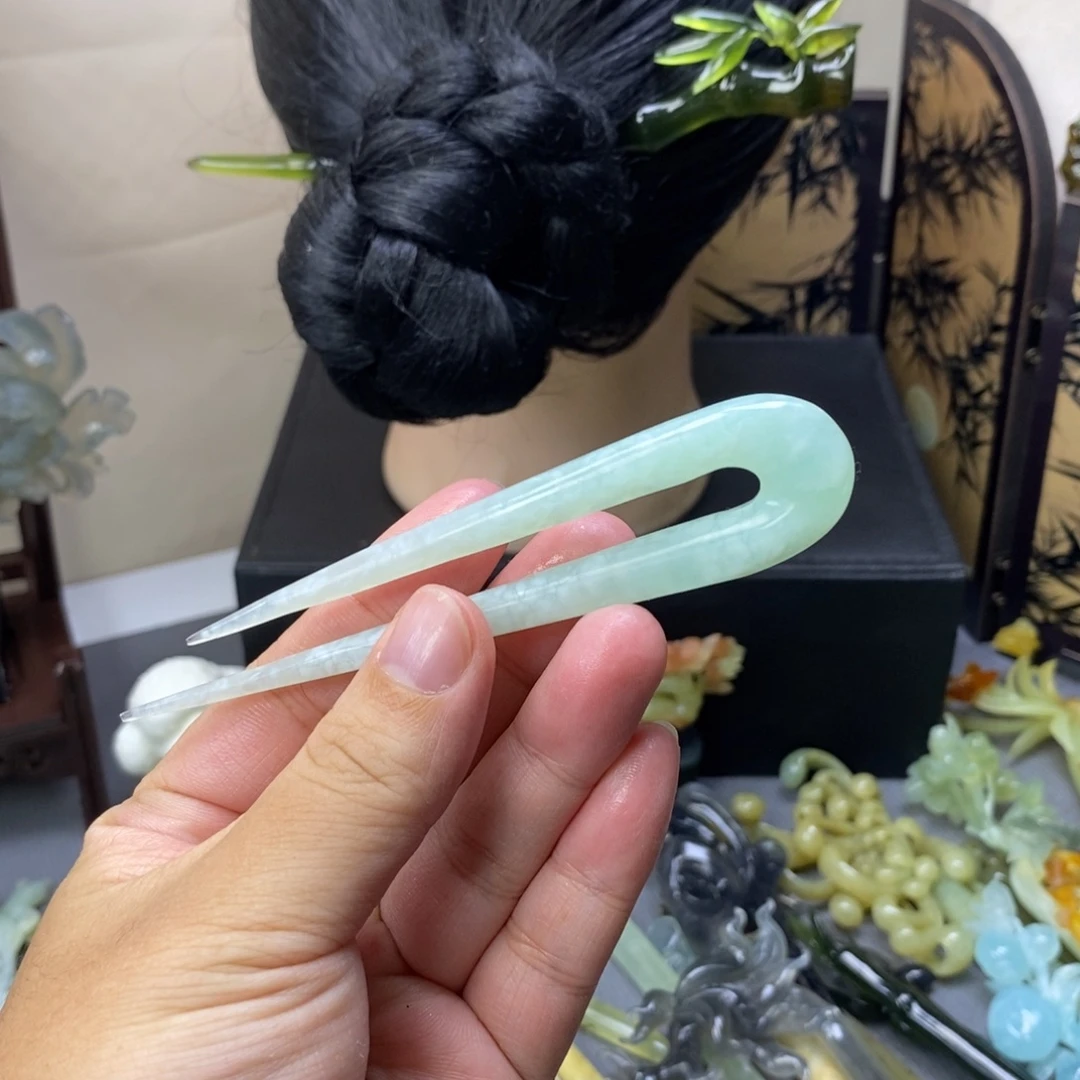 蛇纹石玉合金发饰