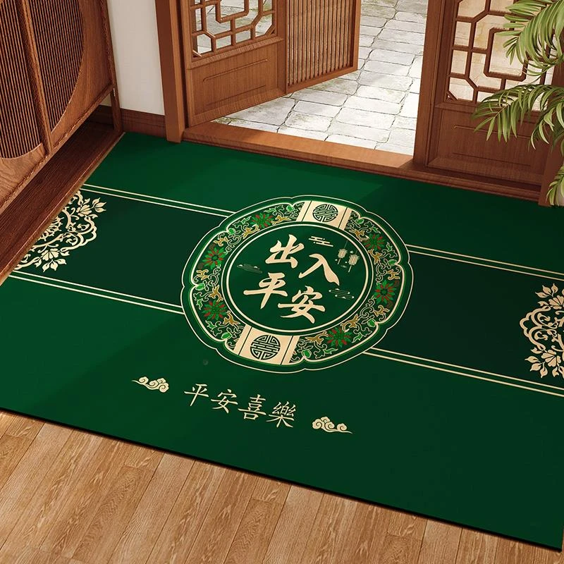 出入平安绿色地垫入户门垫硅藻泥室内进门口吸水防滑玄关脚垫地毯
