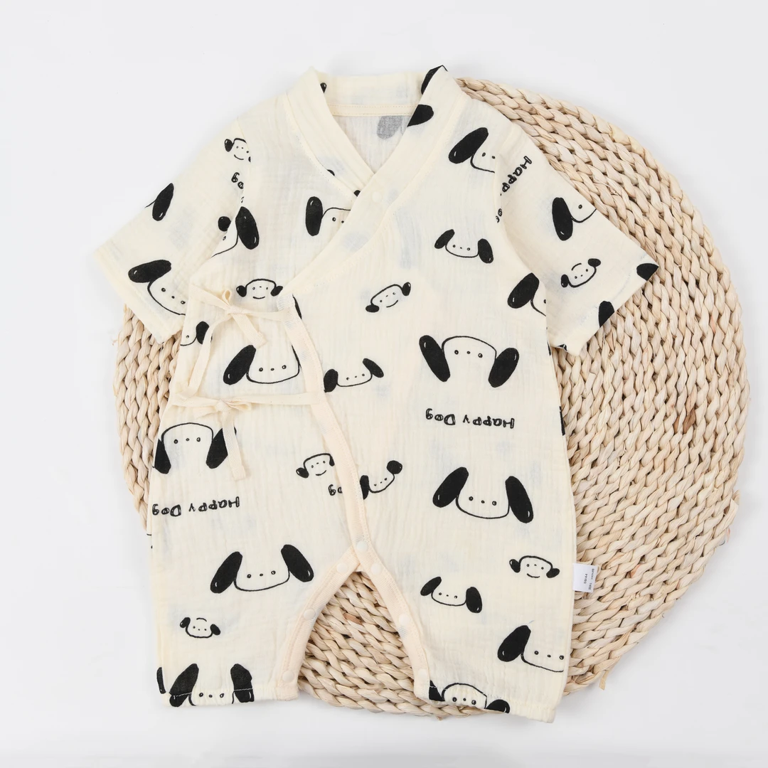 【不退不补差价】宝宝双层纱布棉连体衣宝宝长袖爬服居家幼儿和尚服