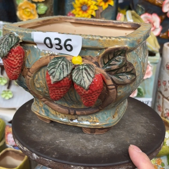 紫砂花盆粗陶材质多肉花盆