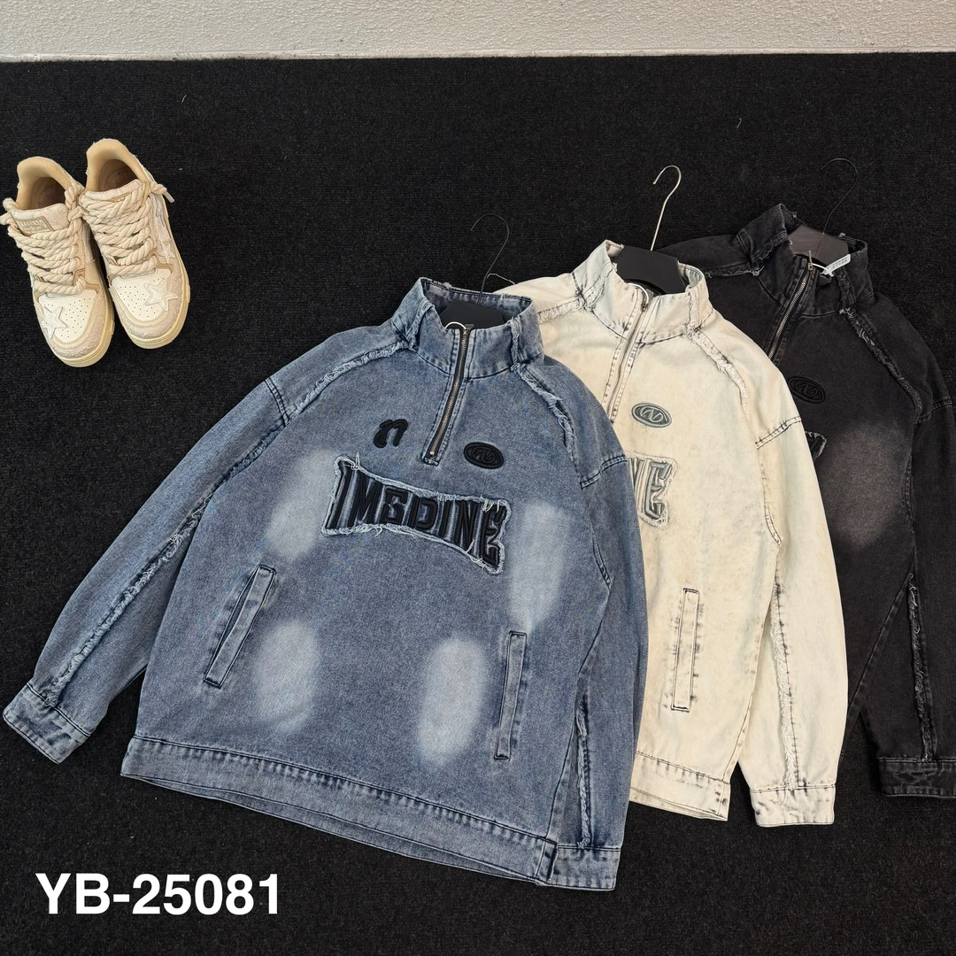 972-立领牛仔夹克 陈陈男装 潮流休闲男女同款 JKYB-25081 V01