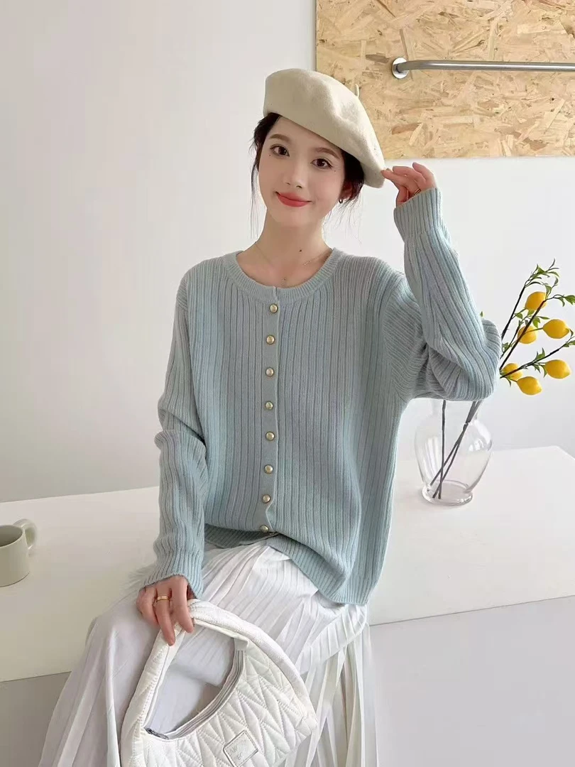 之彤专属       秋冬春季长款圆领秋季毛针织衫圆领韩版女装百搭