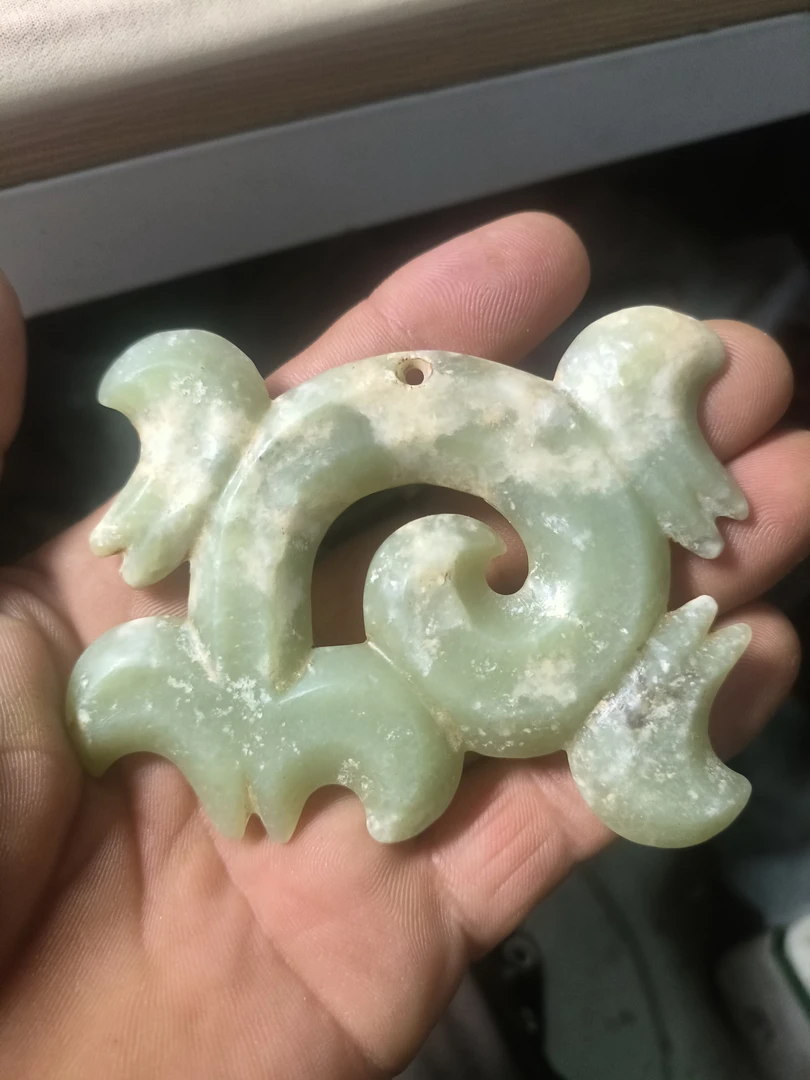 河磨奇石勾云佩形器型件