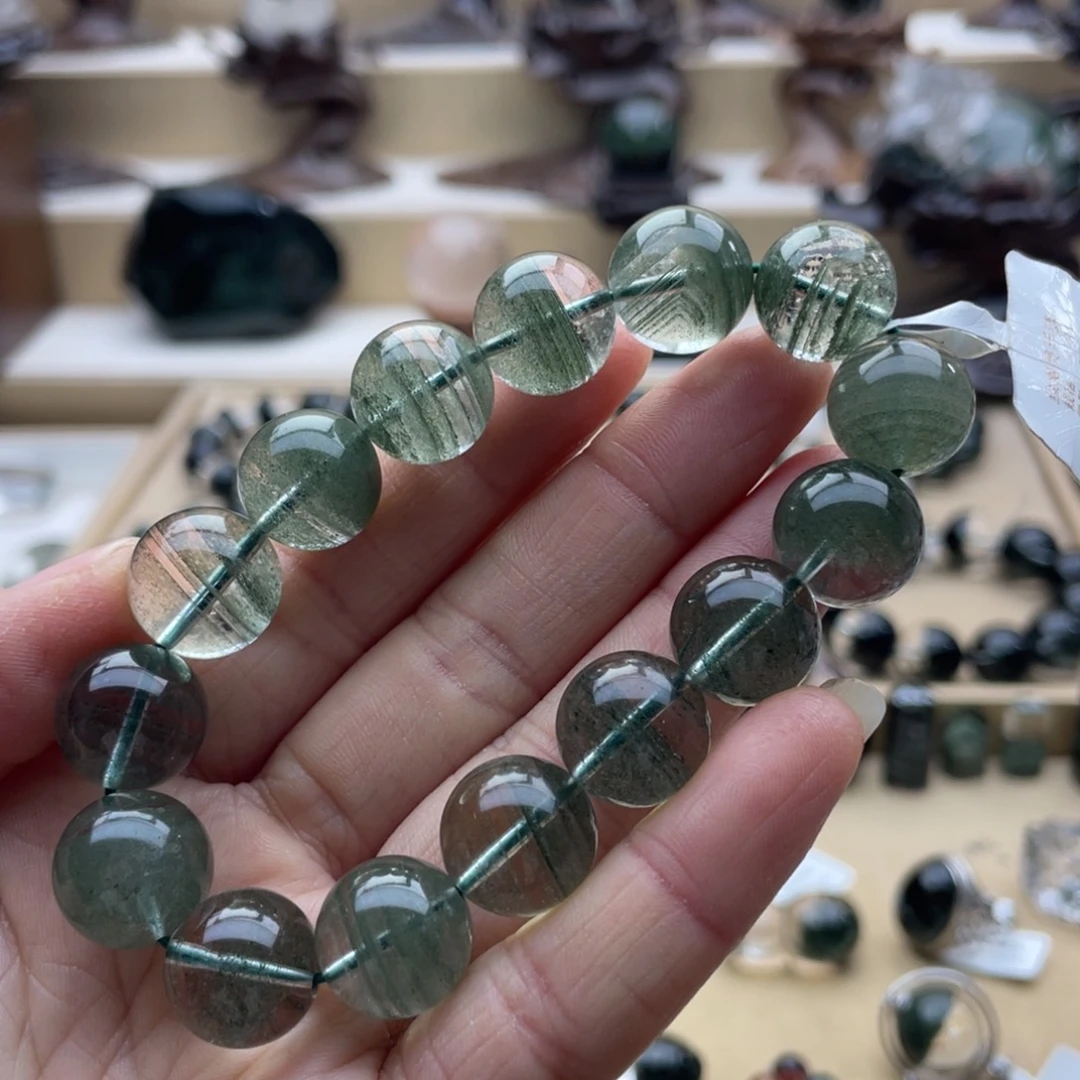 未镶嵌水晶手链绿幽灵千层手串