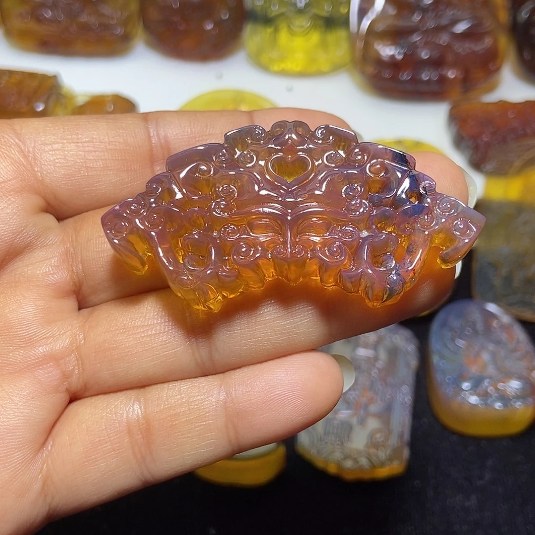 琥珀未镶嵌颈饰仿古-18