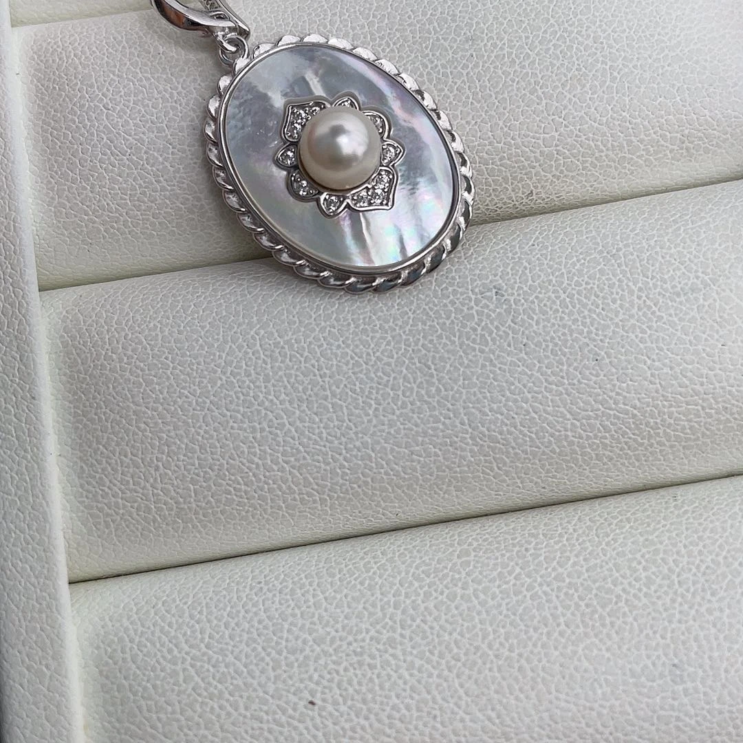 海水珍珠吊坠(不含链)银S925镶嵌