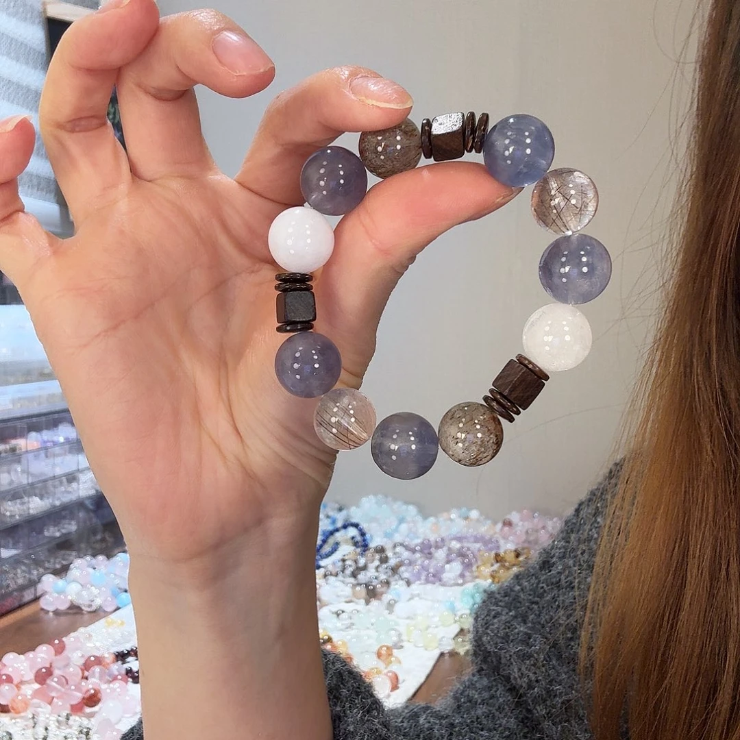 手链烟晶银S925镶嵌