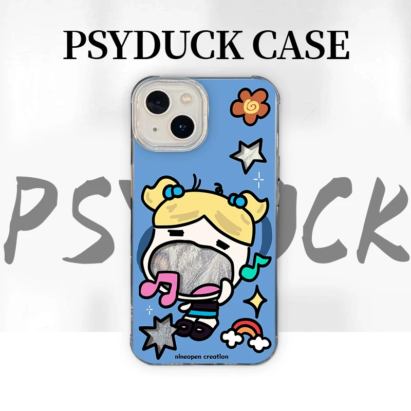 适用苹果华为一加小米彩虹唱歌泡泡IMD羽纱动漫防摔手机壳全包