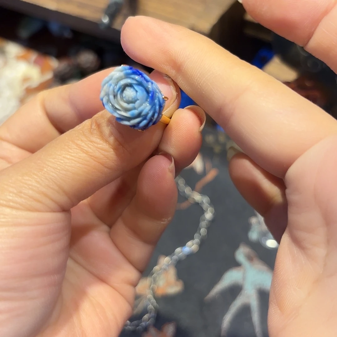 青金石未镶嵌戒指原创