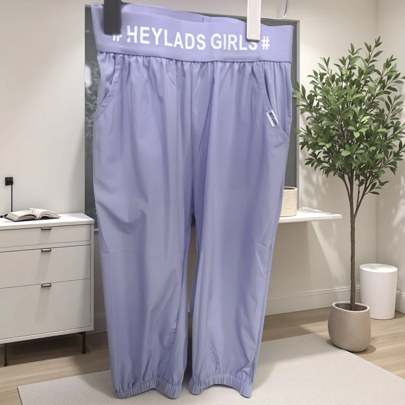 男生女生春夏舒适休闲宽边橡筋速干裤女童防纹裤