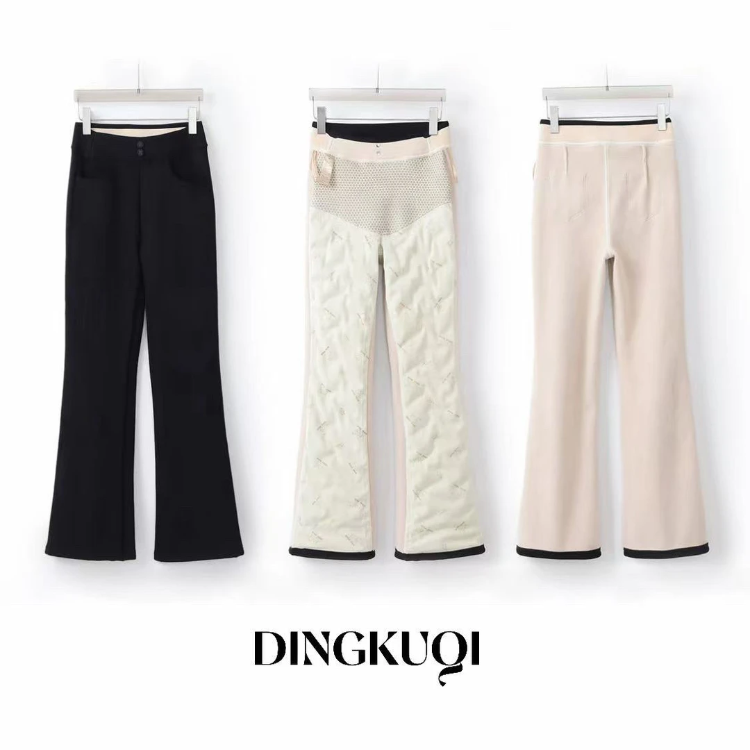 【无痕90白鹅绒微喇裤】高腰塑型/锁温保暖外穿休闲裤kz05