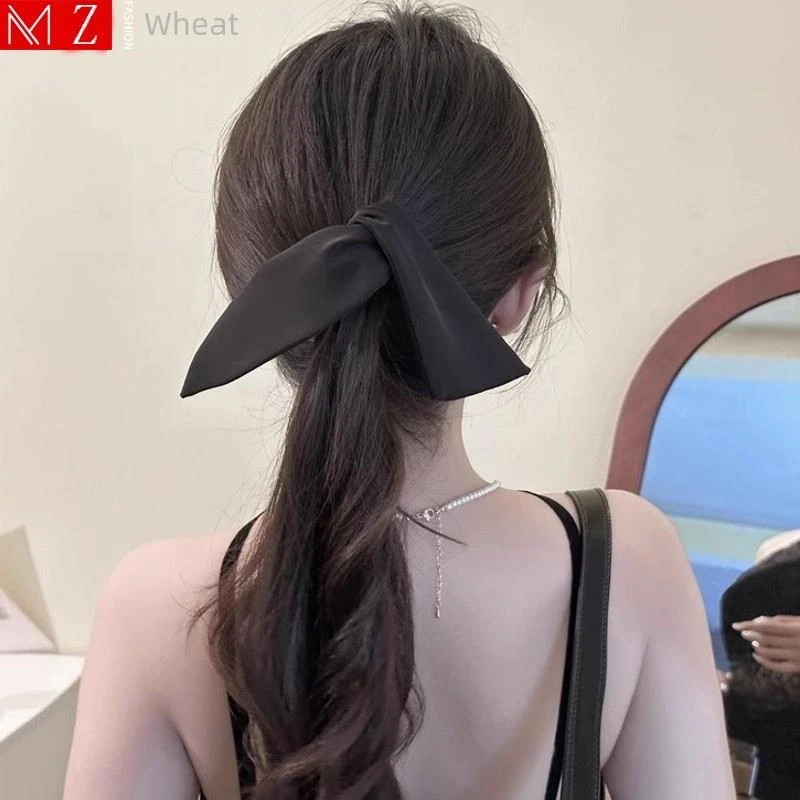 趣优行抓夹女绸缎兔耳朵小号香蕉夹竖夹发夹发卡马尾夹防滑盘发发