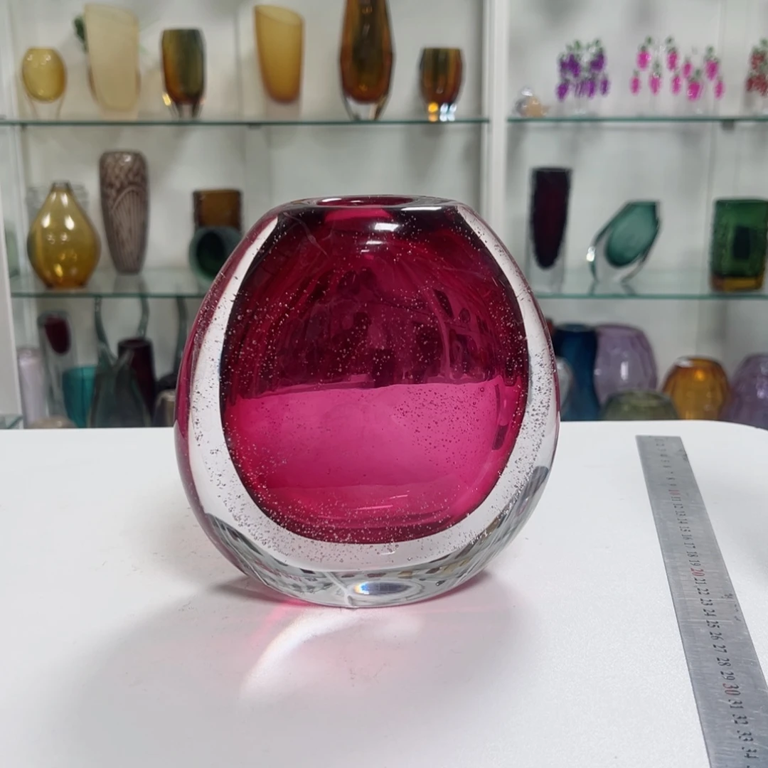 幻彩琉璃花器纯手工制成高度17