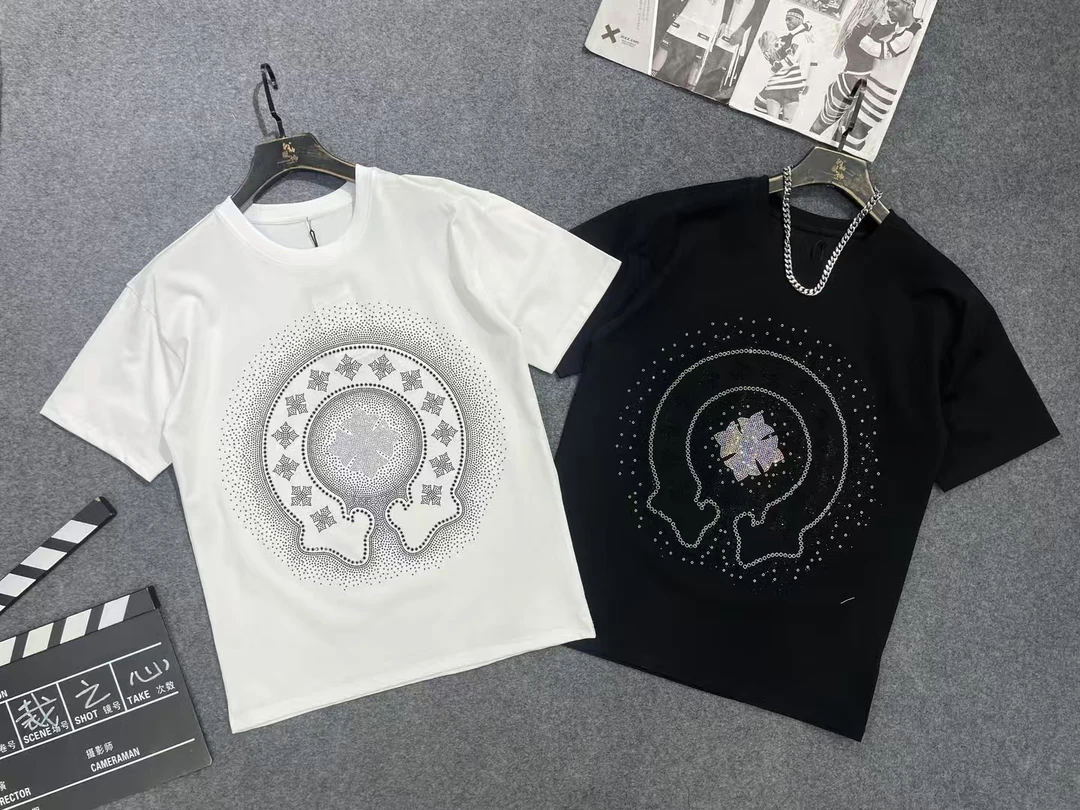 骁洋11949高端潮牌短袖t恤男士夏季新款潮流卡通烫钻半袖男款夏天