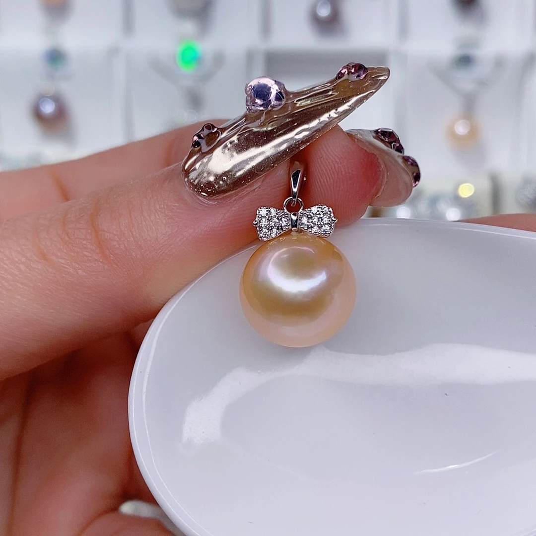 吊坠(赠链)银S925镶嵌淡水珍珠14➕