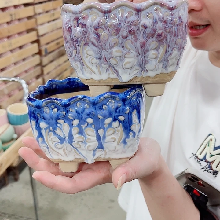 有孔，凑10元包邮陶瓷花盆发货！