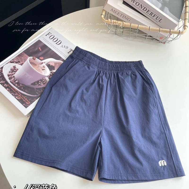 儿童夏季薄款速干五分裤男女童运动裤休闲短裤中小童户外工装中裤