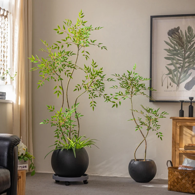 掬涵轻奢仿真绿植南天竹假植物仿生室内客厅大型落地盆栽造景摆件