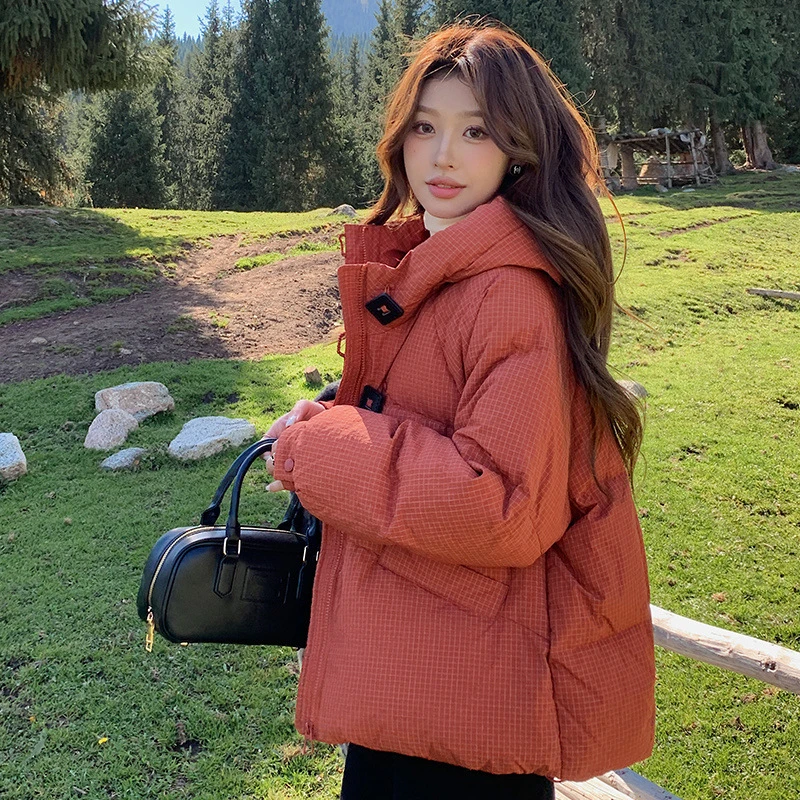 羽绒棉服短款连帽新款宽松棉衣冬季韩板加厚面包外套小个子百搭