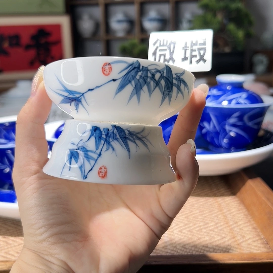 【闪购商品】阿****N瑕疵 手绘 盖碗