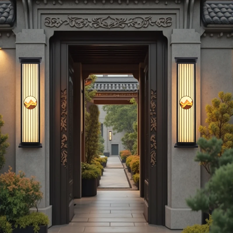 太阳能现代简约户外防水壁灯别墅大门长条极简室外院子门口柱子灯