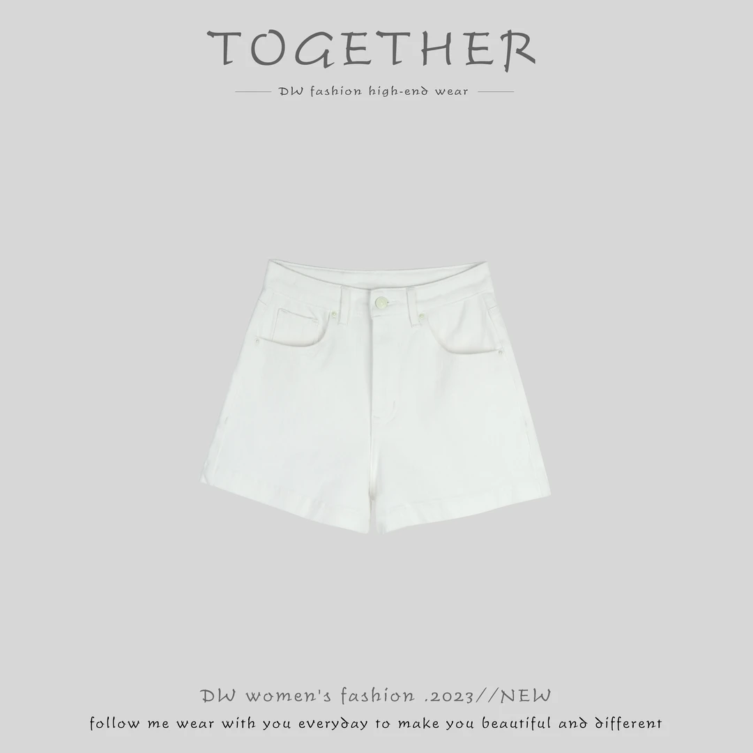 LYY【骑士】夏季A字高腰四面弹三分牛仔短裤#L2038