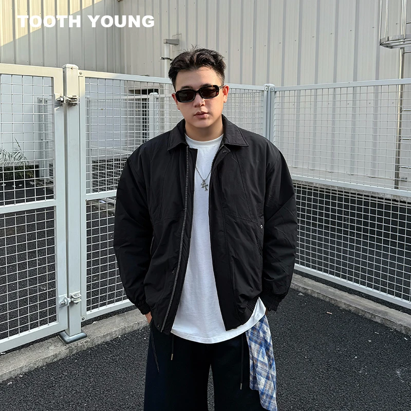TOOTH YOUNG【移动暖房】翻领男装冬款保暖宽松休闲棉服胖男生推荐