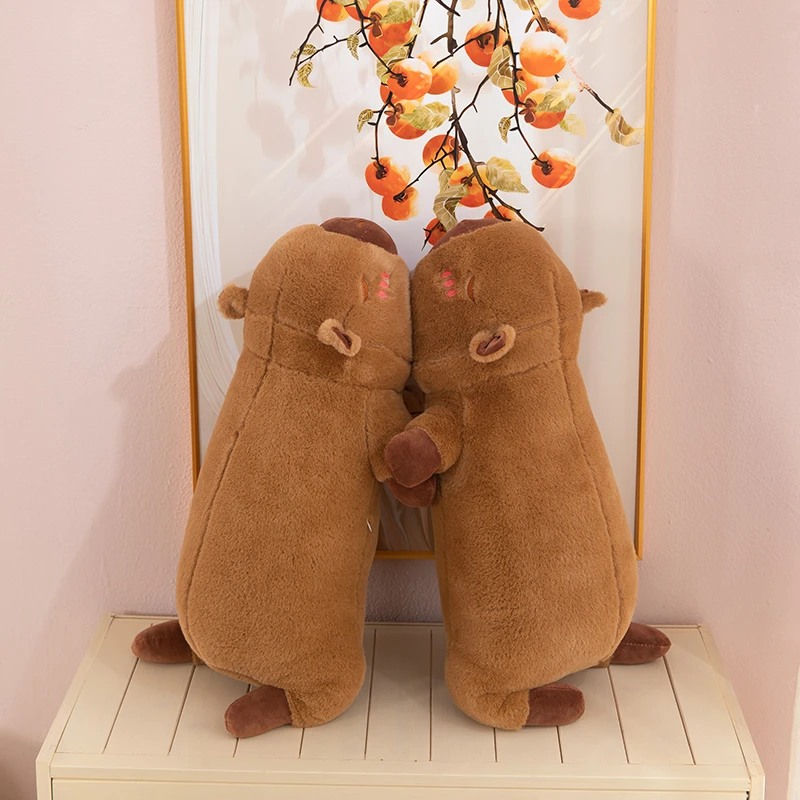 长条卡皮巴拉毛绒玩具抱枕一个60cm手工测量误差3cm左右 破损补发