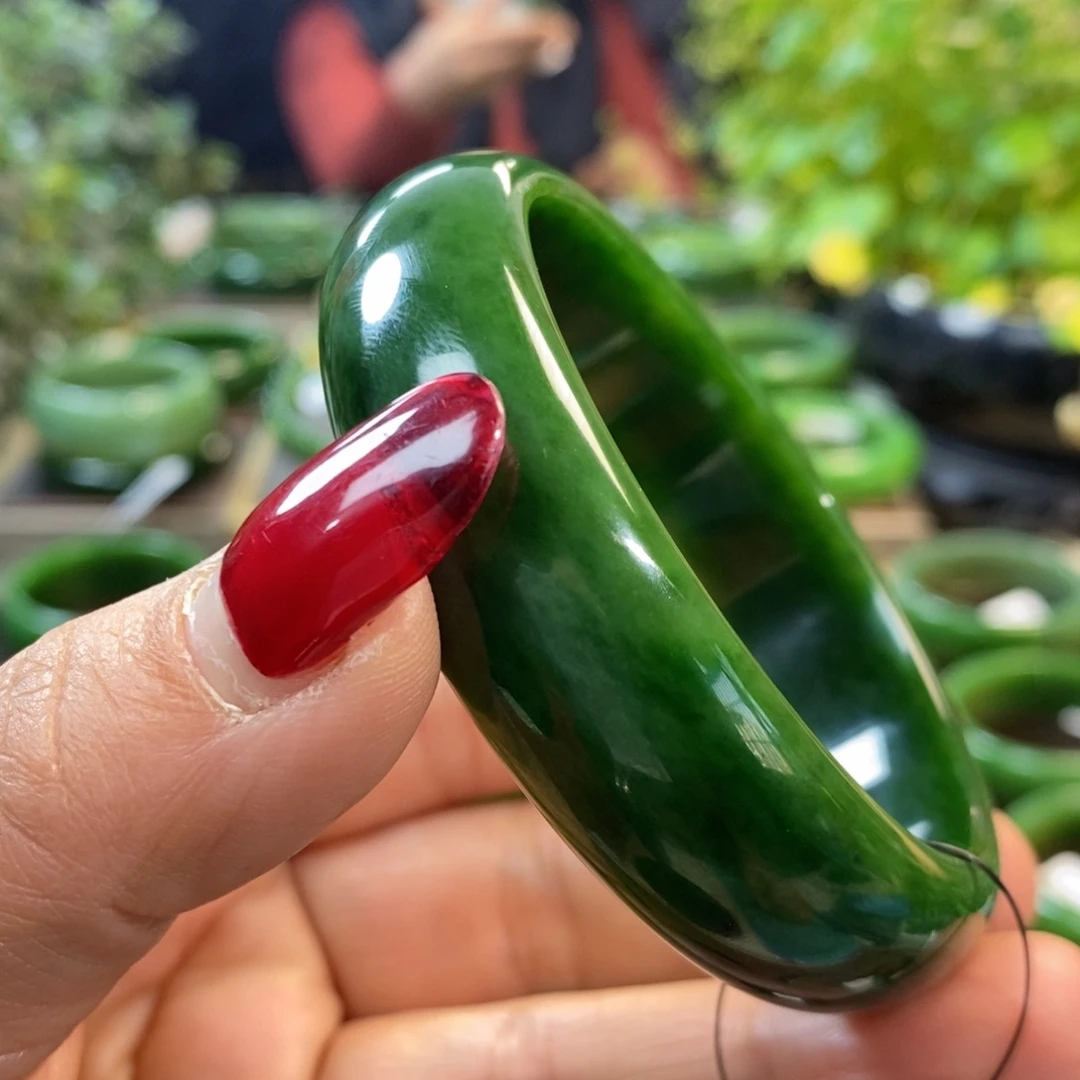 和田玉（碧玉）手镯未镶嵌森*