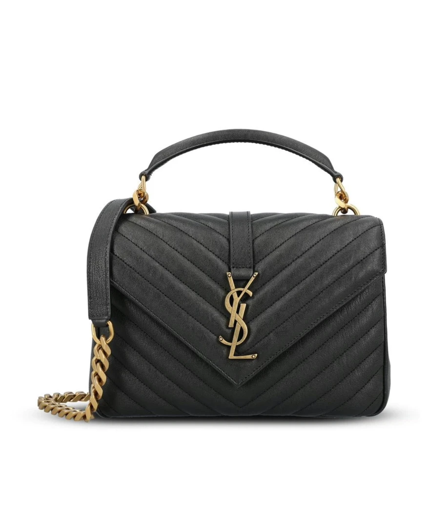 95新 YSL/圣罗兰 安洁利 圣罗兰 黑金邮差