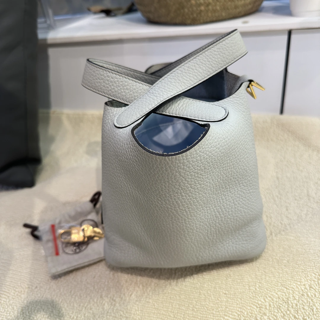 99新 Hermes/爱马仕 圣杯蓝18菜篮子 B刻 附小尘袋、锁头、钥匙