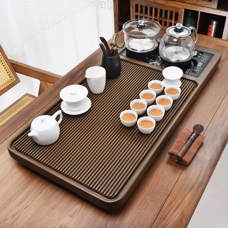 诗朋茶具套装全自动烧水壶一体整套茶盘家用客厅泡茶功夫茶台陶瓷
