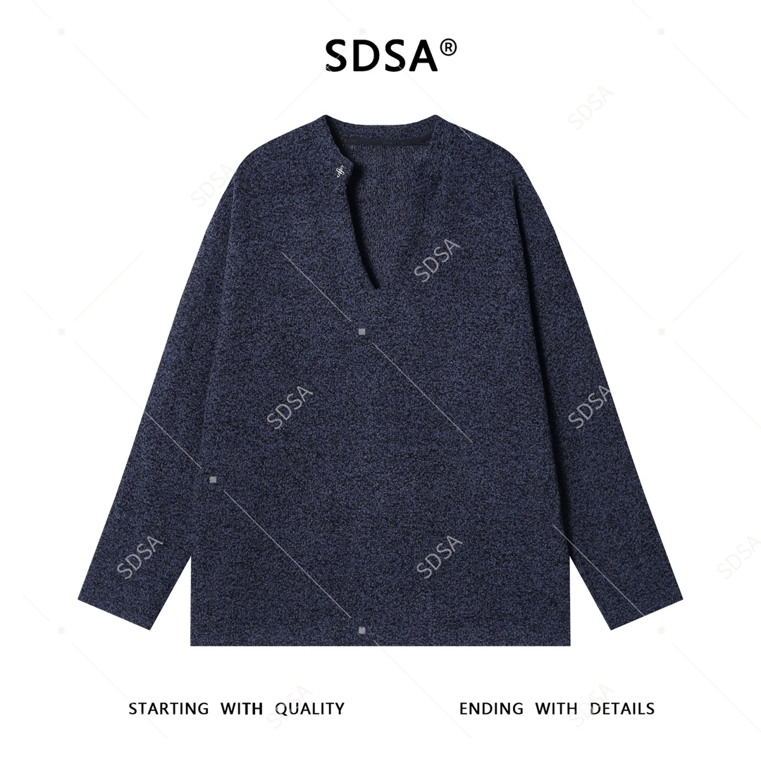 SDSA男士秋冬新款痞帅男装韩版小香风V领针织卫衣时尚百搭上衣潮