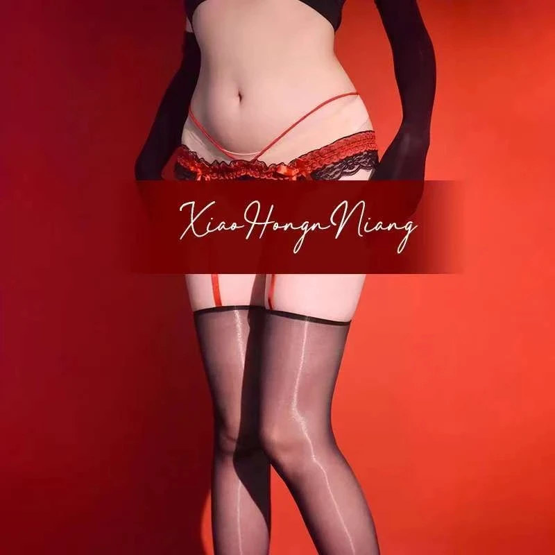 [卧龙凤雏]蕾丝珍珠吊带丝袜性感火辣过膝丝袜