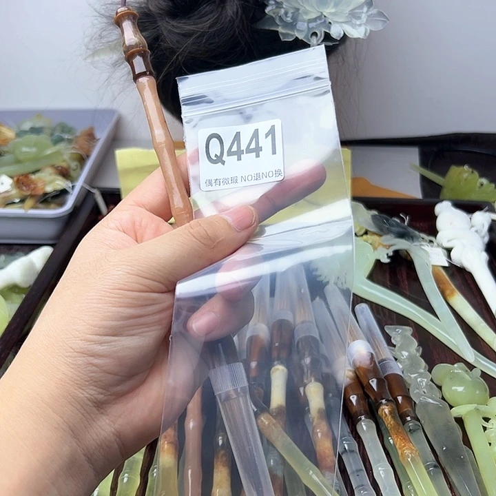 蛇纹石玉发饰合金ღ**呜