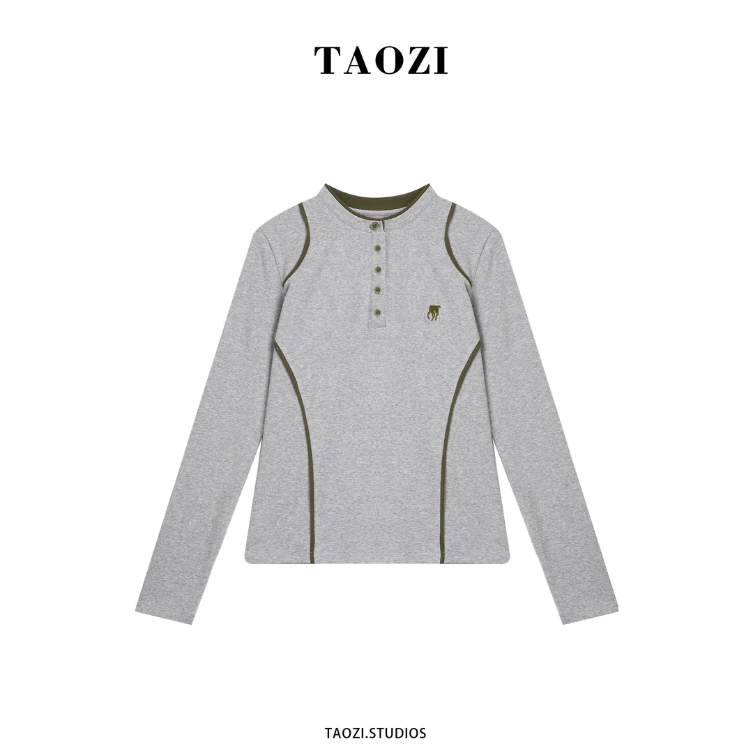 【汶汶】2025秋冬新款百搭简约时尚长袖上衣TZD327