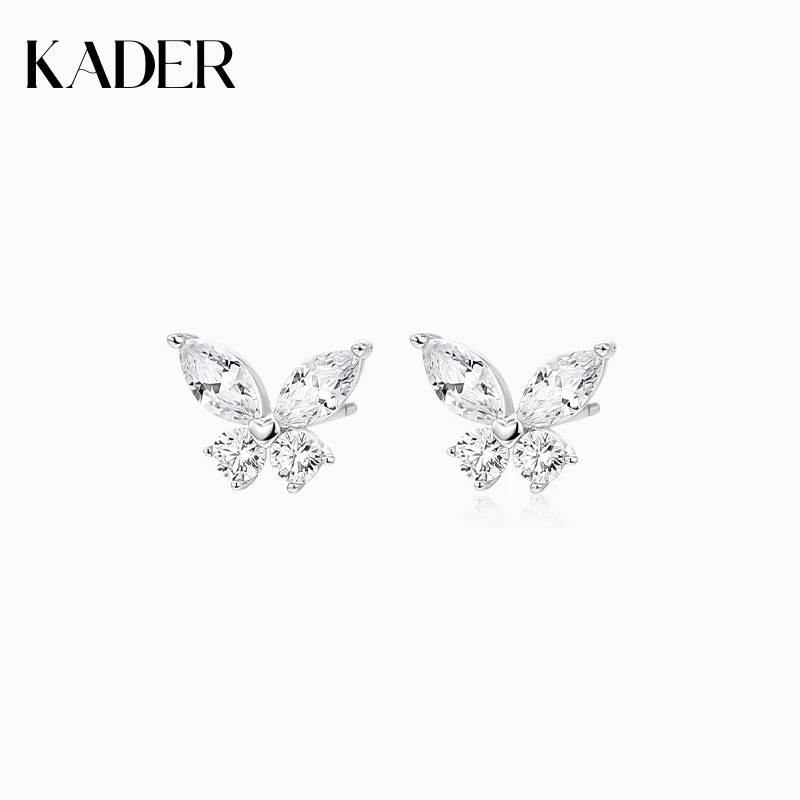 卡蒂罗心动蝴蝶耳钉925银轻奢小众设计感耳饰耳环生日礼物送女友