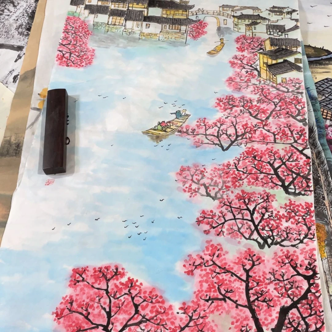 国画国画作品画心一张