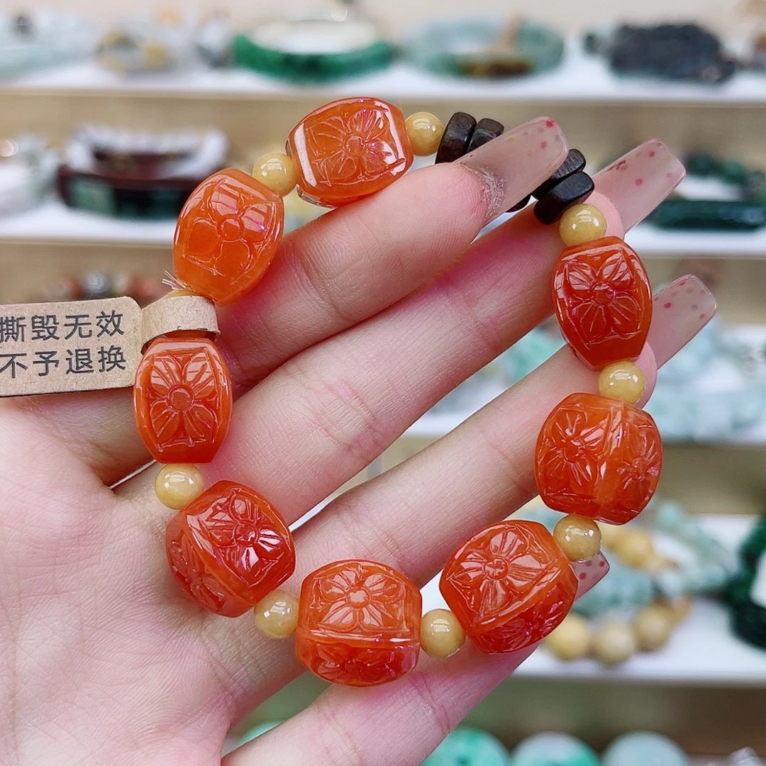 用***8翡翠未镶嵌手链手链