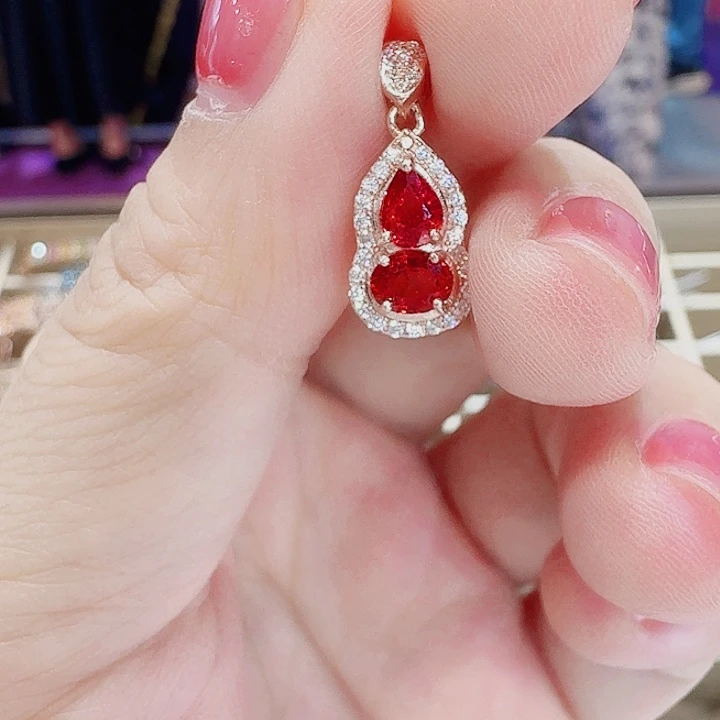 蓝宝石吊坠(不含链)银S925镶嵌