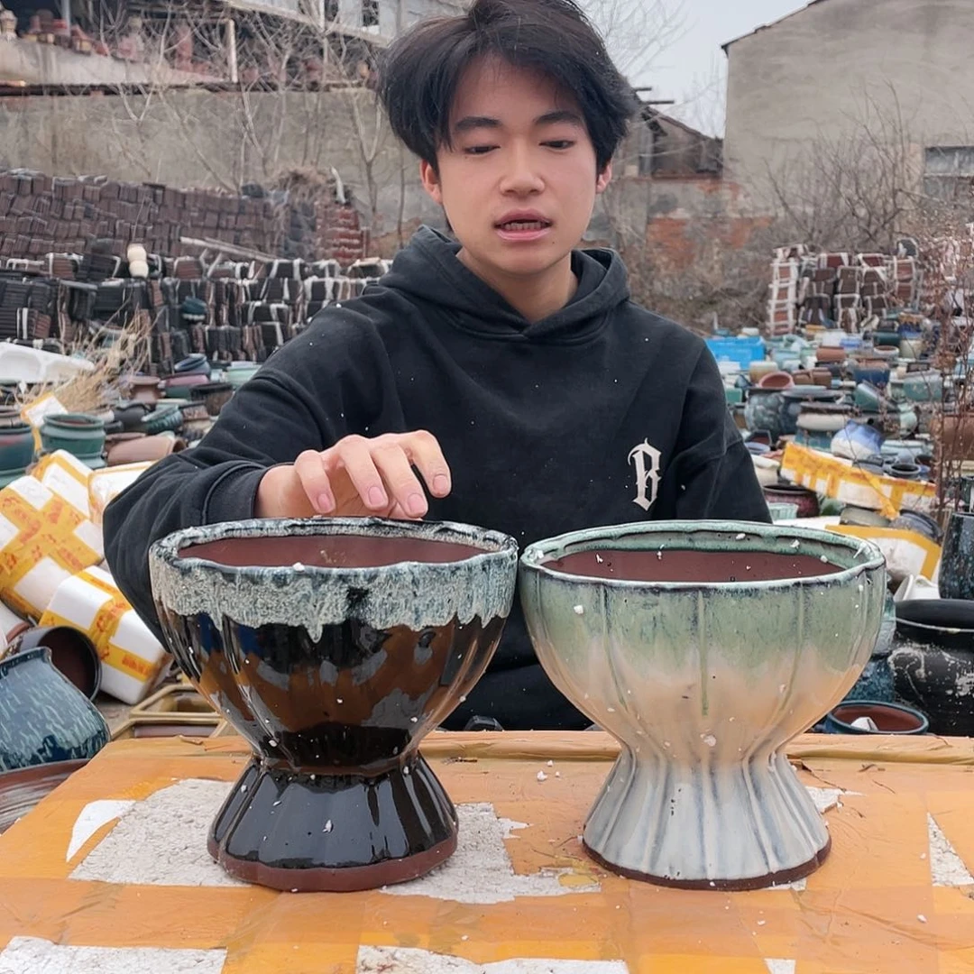 无铅玻璃宜兴紫砂花盆