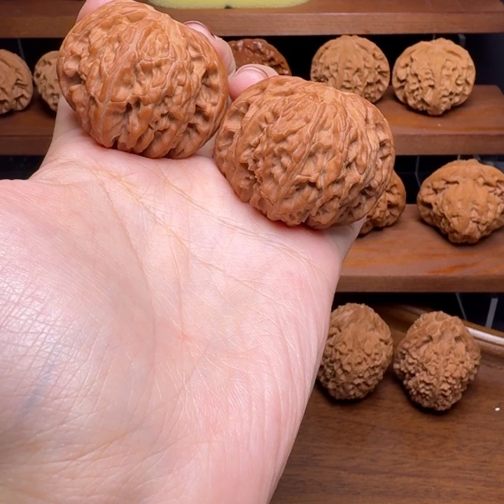 文玩核桃把件磨盘42全品