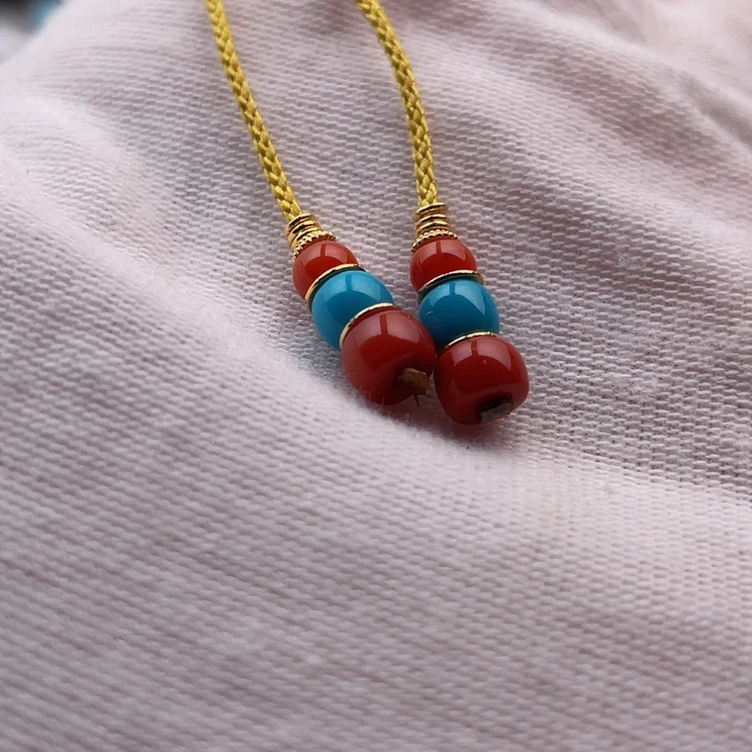 18K金镶嵌绿松石配饰